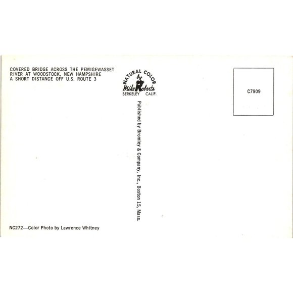 Covered Bridge Pemigewasset River Woodstock New Hampshire Postcards - Picture 2 of 2